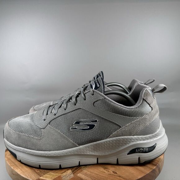 Skechers Arch Fit Servitica Sneaker Mens 11.5 4E Grey‎ Shoes Sneakers Atheltic - Picture 3 of 8